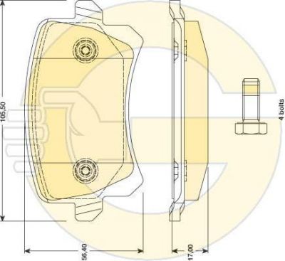 GIRLING Колодки тормозные зад. A4 A6 VW Golf V Jetta III Passat B6 Tiguan Touran Octavia 04-> (5N0698451, 6117631)