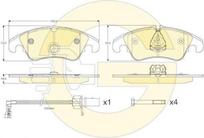 GIRLING Колодки тормозные передние AUDI A4 A4 ALLROAD A5 Q5 1.8-3.2 07- с датч. (8K0698151C, 6117681)