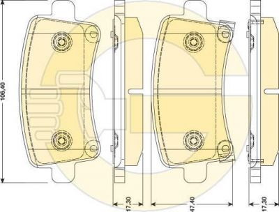 GIRLING Колодки тормозные OPEL INSIGNIA 08-/SAAB 9-5 10- задние (13365958, 6117841)