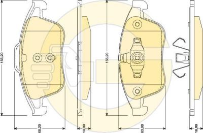 GIRLING Колодки тормозные RENAULT LATITUDE 11-/MEGANE 08-/SCENIC 09- передние (440608746R, 6117902)