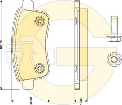 GIRLING Колодки тормозные RENAULT MEGANE III 08-/SCENIC III 09- зад. с элек.стоян.торм. (440603734R, 6117911)