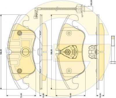 Girling 6118051 комплект тормозных колодок, дисковый тормоз на AUDI A4 Avant (8K5, B8)