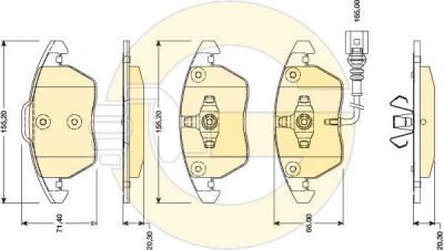 GIRLING Колодки тормозные передние AUDI A3 TT 08- VW PASSAT 10- (3C0698151D, 6118072)