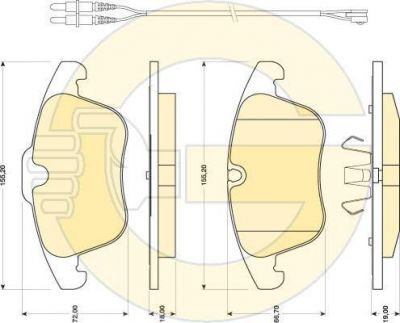 GIRLING Колодки тормозные передние CITROEN C5 08- (4254A7, 6118182)