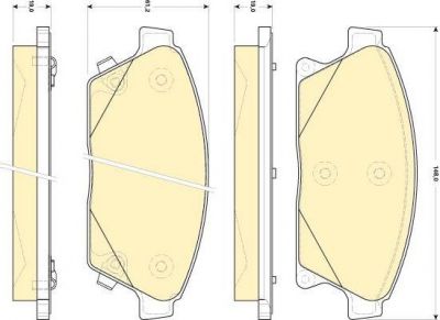 GIRLING Колодки тормозные перед. CHEVROLET Cruze//Astra J 07-> (13301234, 6118479)