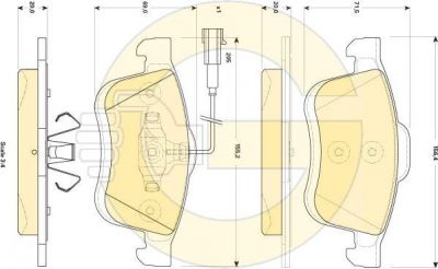 Girling 6118654 комплект тормозных колодок, дисковый тормоз на FIAT DOBLO c бортовой платформой/ходовая часть (263)