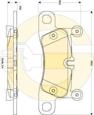 GIRLING Колодки тормозные PORSCHE CAYENNE 3.0-4.8 (1KP) 10- задние (7P5698451, 6118769)