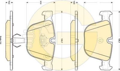 GIRLING Колодки тормозные X5 (E70) 09-/X6 (E71) 08- задние (34216794879, 6118922)