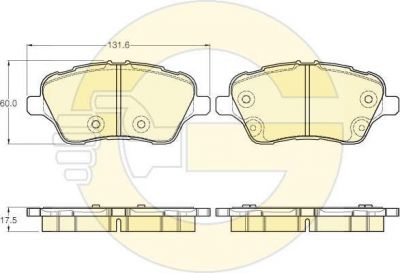 GIRLING Колодки тормозные FORD B-MAX/FIESTA 12-/TRANSIT COURIER 14- передние (6119593)