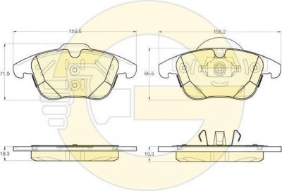 Girling 6119602 Колодки тормозные FORD GALAXY/MONDEO/S-MAX 11- передние