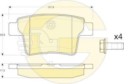 GIRLING Колодки тормозные FORD MONDEO III 09.04-/JAGUAR X-TYPE задние (6119885)