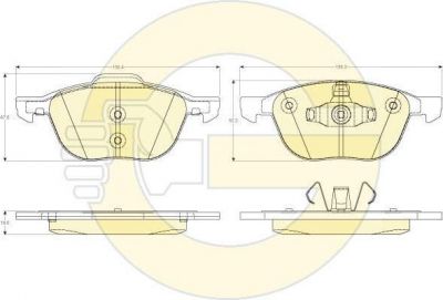 Girling 6120112 Колодки тормозные FORD FOCUS II 04-/III 10-/MAZDA 3 03-/VOLVO S40 04- передние