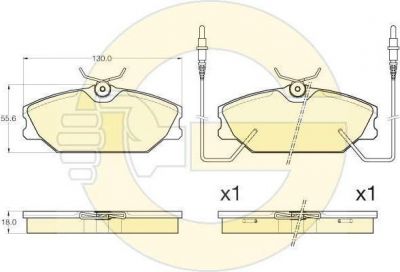 Girling 6120121 комплект тормозных колодок, дисковый тормоз на RENAULT MEGANE I (BA0/1_)