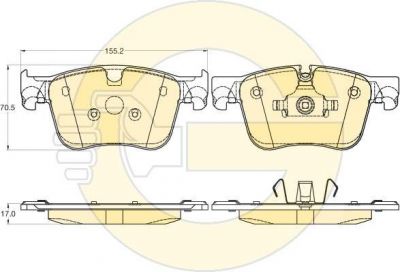 Girling 6120352 комплект тормозных колодок, дисковый тормоз на PEUGEOT 308 II