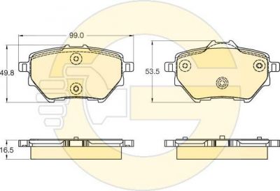 Girling 6120364 комплект тормозных колодок, дисковый тормоз на PEUGEOT 308 II