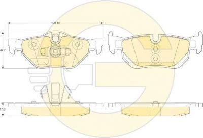 Girling 6120502 комплект тормозных колодок, дисковый тормоз на 3 (E90)