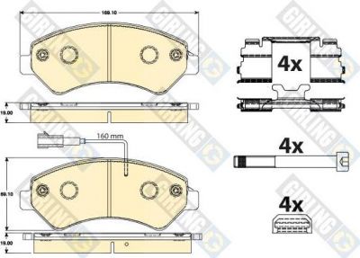 Girling 6120725 комплект тормозных колодок, дисковый тормоз на PEUGEOT BOXER фургон