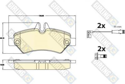 Girling 6120764 комплект тормозных колодок, дисковый тормоз на MERCEDES-BENZ SPRINTER 5-t c бортовой платформой/ходовая часть (906)