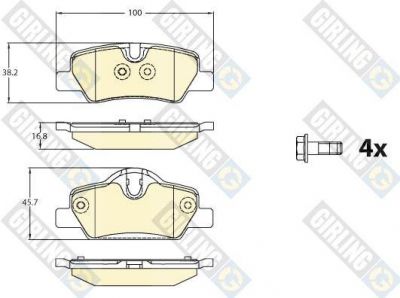 Girling 6120881 комплект тормозных колодок, дисковый тормоз на MINI MINI (F56)