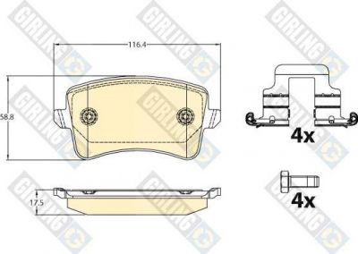 Girling 6121071 комплект тормозных колодок, дисковый тормоз на AUDI A4 Allroad (8KH, B8)