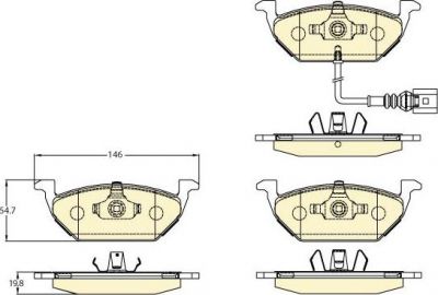 Girling 6121082 комплект тормозных колодок, дисковый тормоз на SKODA OCTAVIA Combi (1U5)