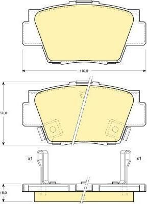 Girling 6130399 комплект тормозных колодок, дисковый тормоз на HONDA NSX купе (NA)