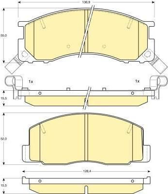 GIRLING Колодки тормозные перед. TOYOTA PREVIA 90-99 (0446528040, 6130869)