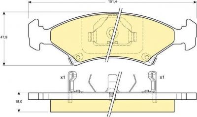 Girling 6130962 комплект тормозных колодок, дисковый тормоз на KIA SEPHIA седан (FA)