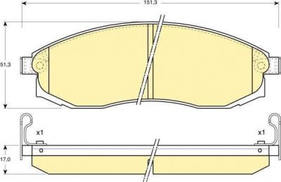 GIRLING Колодки тормозные диск. перед. NISSAN Maxima QX(A32) 3,0L ->08/00 41060AA190 (4106017U90, 6131249)