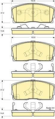 Girling 6131669 комплект тормозных колодок, дисковый тормоз на DAIHATSU APPLAUSE II (A101)