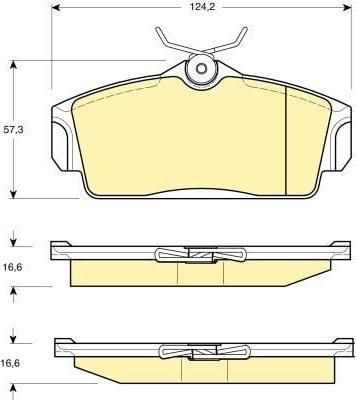 GIRLING Колодки тормозные передние NISSAN ALMERA 00> PRIMERA 96>02 (41060BM525, 6131681)