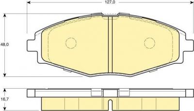 GIRLING Колодки тормозные перед. DAEWOO Matiz Lanos Spark 0,8-1,5L 97-> (96316582, 6131959)