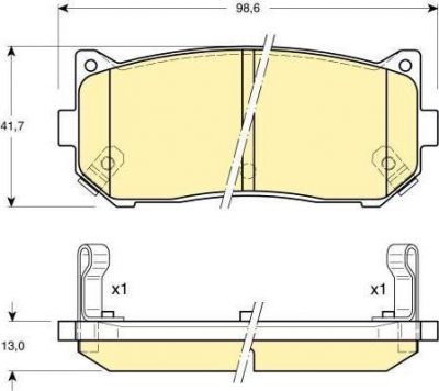 GIRLING Колодки тормозные задние KIA SPECTRA CARENS 00- CLARUS 96-01 SHUMA 95- (0K9A02628Z, 6132039)