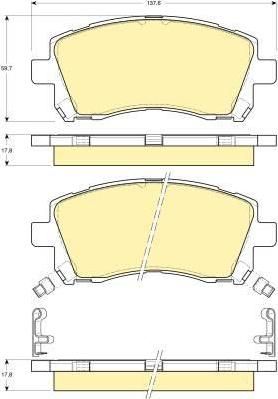 GIRLING Колодки тормозные передние SUBARU FORESTER 97>02 LEGACY 96>03 OUTBACK 00>03 (26296AE220, 6132179)