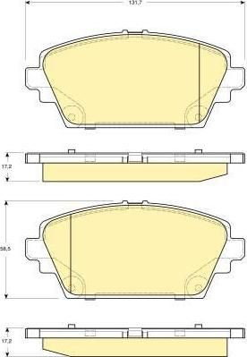 GIRLING Колодки тормозные NISSAN PRIMERA (P12) 02>/ALMERA TINO 00>05 передние (41060AV126, 6132271)