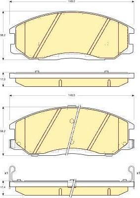 Girling 6132449 комплект тормозных колодок, дисковый тормоз на SSANGYONG REXTON W