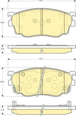 Girling 6132539 комплект тормозных колодок, дисковый тормоз на MAZDA 626 V Hatchback (GF)