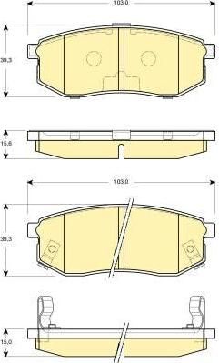 GIRLING Колодки тормозные HYUNDAI GALLOPER 98-/SANTAMO 99-/KIA JOICE 00- задние (6132609)