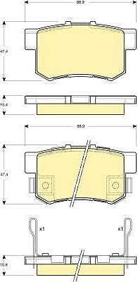 GIRLING Колодки тормозные HONDA ACCORD 90-/CIVIC 97-/CR-V II/FR-V/PRELUDE 92-00 задние (GDB3269, 6132699)