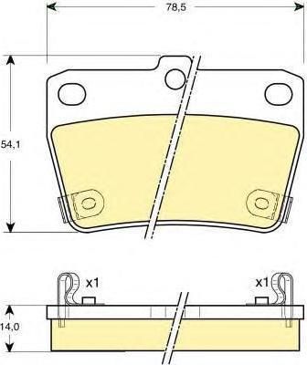 GIRLING Колодки тормозные задние TOYOTA RAV4 II 1,8-2,0i 16V 2,0D 08 00- 78,5X54X14mm (0446642040, 6132799)