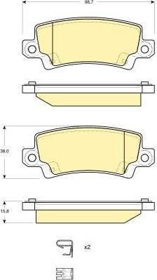 GIRLING Колодки тормозные TOYOTA COROLLA (E12) 02>06 с датчиком задние (0446602160, 6132891)