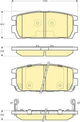 Girling 6132969 комплект тормозных колодок, дисковый тормоз на HYUNDAI TERRACAN (HP)