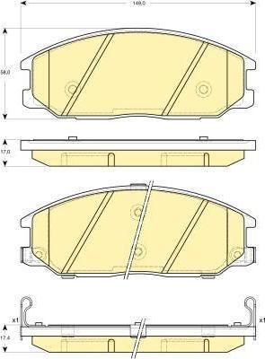 GIRLING Колодки дисковые перед. HYUNDAI SANTA FE//REXTON/KYRON 00-> 5810126A10/5810126A30 (572453, 6132979)