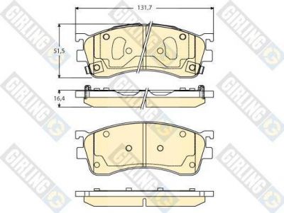 Girling 6133046 комплект тормозных колодок, дисковый тормоз на MAZDA 626 V Hatchback (GF)