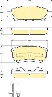 GIRLING Колодки тормозные задние MITSUBISHI LANCER VII 09 03- OUTLANDER 05 03- (MR955068, 6133419)