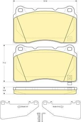 GIRLING Колодки тормозные MITSUBISHI LANCER EVO/SUBARU IMPREZA/OPEL INSIGNIA передние (GDB3349, 6133499)