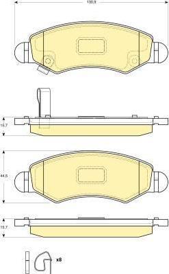 Girling 6133634 Колодки тормозные OPEL AGILA 00-/SUZUKI IGNIS 03- передние