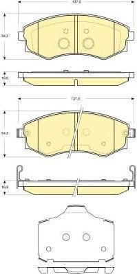 GIRLING Колодки тормозные SSANGYONG KORANDO/MUSSO/REXTON 98- передние (4813008150, 6133659)