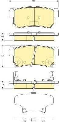 GIRLING Колодки торм зад с дат REXTON 02- (48413090A01, 6133669)