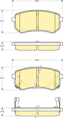 GIRLING Колодки тормозные дисковые задн. Kia Picanto 1,0/1,1 04- (5830207A00, 6133709)